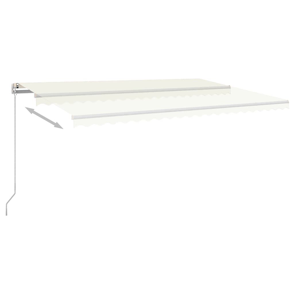 vidaXL Τέντα Αυτόματη με LED & Αισθητήρα Ανέμου Κρεμ 5x3,5 μ.