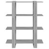 vidaXL Βιβλιοθήκη/Διαχωριστικό Χώρου Γκρι Sonoma 100 x 30 x 123,5 εκ.