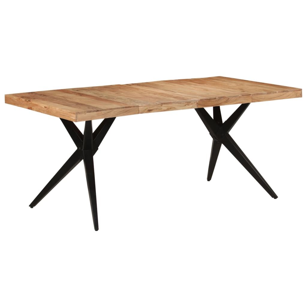 vidaXL Τραπεζαρία Μαύρη 180 x 90 x 77 εκ. από Μασίφ Ξύλο Ακακίας