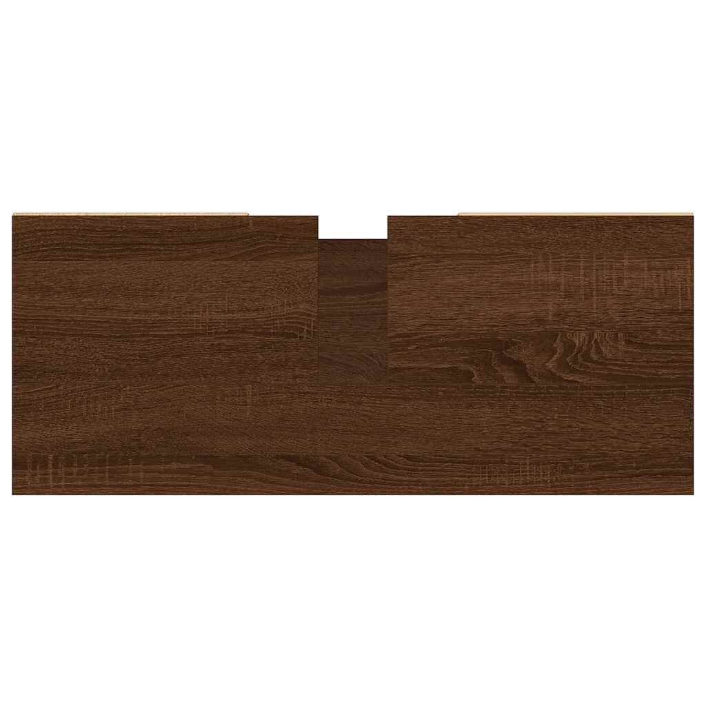 vidaXL Ντουλάπι Μπάνιου Καφέ Δρυς 80 x 33 x 60 εκ. Επεξεργασμένο Ξύλο