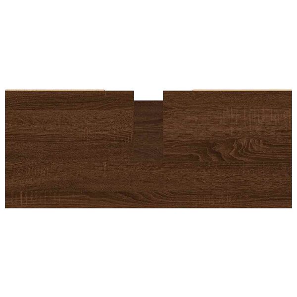 vidaXL Ντουλάπι Μπάνιου Καφέ Δρυς 80 x 33 x 60 εκ. Επεξεργασμένο Ξύλο