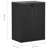 vidaXL Ντουλάπι Αποθήκευσης Κήπου Μαύρο 65x45x88 εκ. από Ρατάν PP