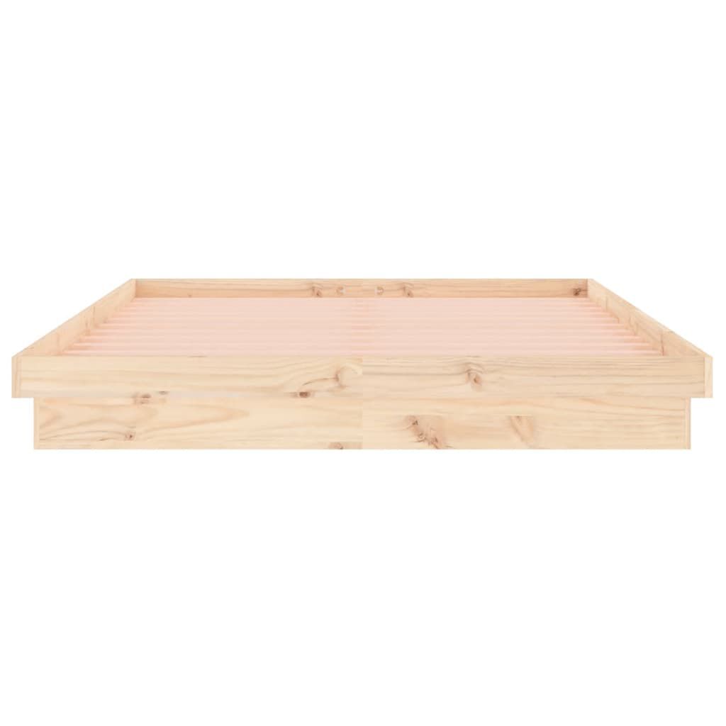 vidaXL Πλαίσιο Κρεβατιού με LED 140 x 200 εκ. από Μασίφ Ξύλο