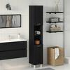 vidaXL Ντουλάπι Μπάνιου Μαύρη Οξυά 30 x 30 x 179 εκ Επεξεργασμένο ξύλο