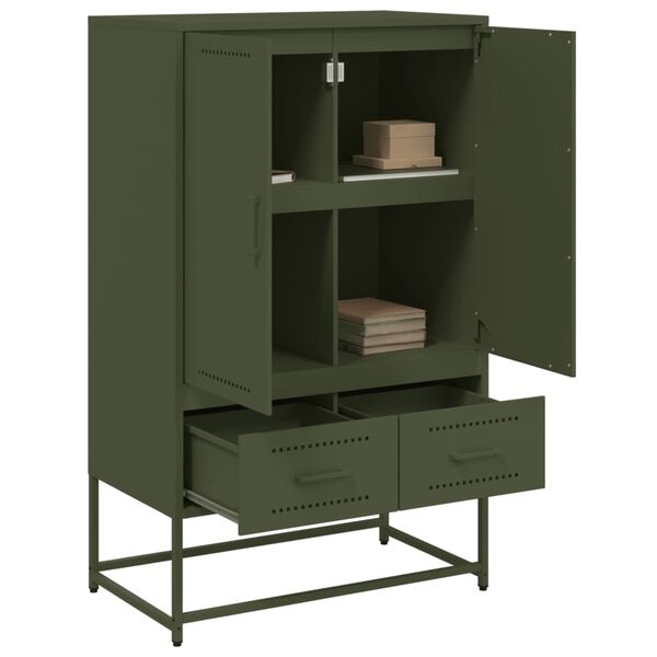 vidaXL Ντουλάπι Πράσινο Λαδί 68x39x111,5 εκ. από Ατσάλι