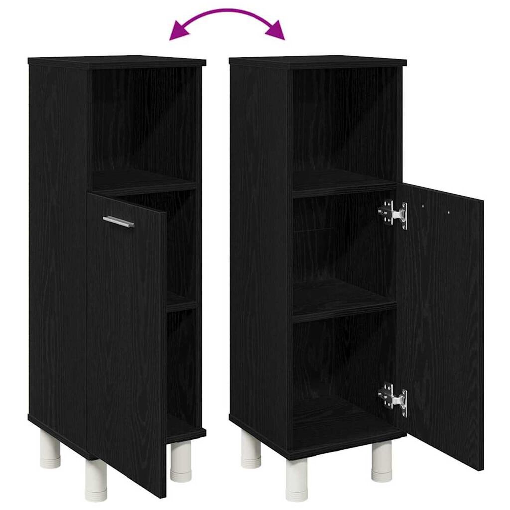 vidaXL Ντουλάπα Μπάνιου Μαύρη Οξυά 30 x 30 x 95 cm Επεξεργασμένο ξύλο