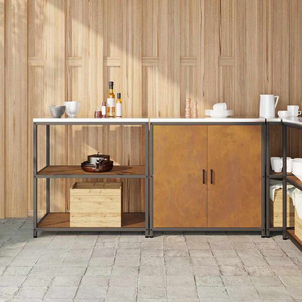 vidaXL &Sigma;&epsilon;&tau; &Alpha;&pi;&omicron;&theta;ή&kappa;&epsilon;&upsilon;&sigma;&eta;&sigmaf; &Kappa;&omicron;&upsilon;&zeta;ί&nu;&alpha;&sigmaf; &mu;&epsilon; &rho;ά&phi;&iota; &mu;&epsilon; &alpha;&pi;&omicron;&theta;ή&kappa;&epsilon;&upsilon;&sigma;&eta; 2 pcs &Sigma;&kappa; rusty