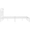 vidaXL Πλαίσιο Κρεβατιού με Κεφαλάρι Λευκό 120x190 εκ. Μεταλλικό