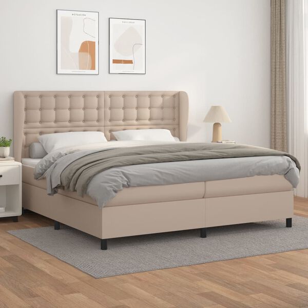 vidaXL &Kappa;&rho;&epsilon;&beta;ά&tau;&iota; Boxspring &mu;&epsilon; &Sigma;&tau;&rho;ώ&mu;&alpha; &Kappa;&alpha;&pi;&omicron;&upsilon;&tau;&sigma;ί&nu;&omicron; 200x200&epsilon;&kappa;.&alpha;&pi;ό &Sigma;&upsilon;&nu;&theta;.&Delta;έ&rho;&mu;&alpha;