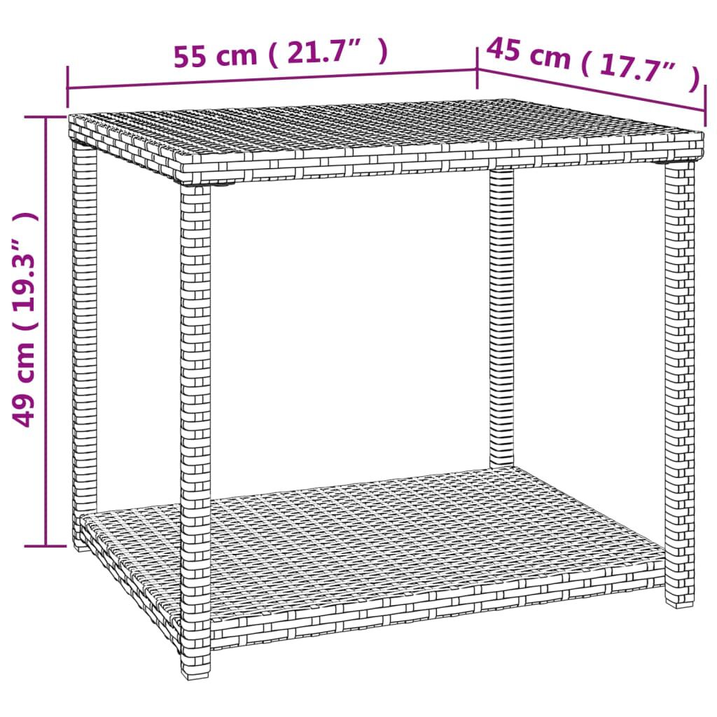 vidaXL Τραπεζάκι Βοηθητικό Καφέ 55 x 45 x 49 εκ. από Συνθετικό Ρατάν