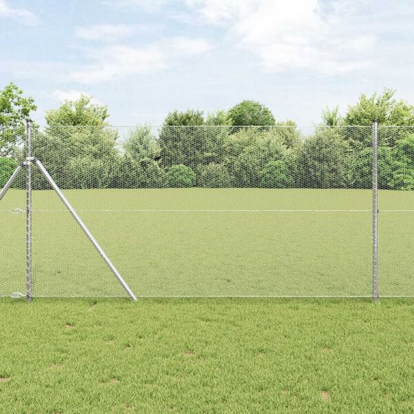 vidaXL Εξαγωνικός φράχτης Ασημί 1 x 100 m Γαλβανισμένος χάλυβας