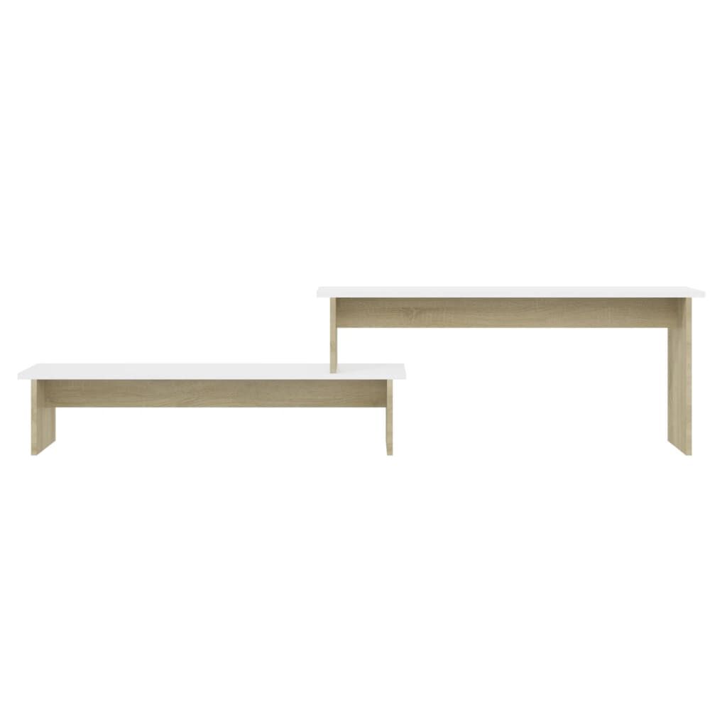 vidaXL Έπιπλο Τηλεόρασης Sonoma Δρυς/Λευκό 180x30x43εκ από Επεξ. Ξύλο