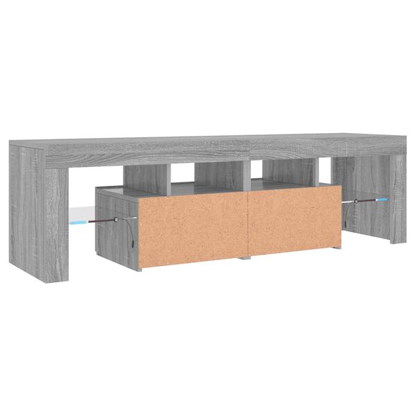 vidaXL Έπιπλο Τηλεόρασης με LED Γκρι Sonoma 140 x 36,5 x 40 εκ.