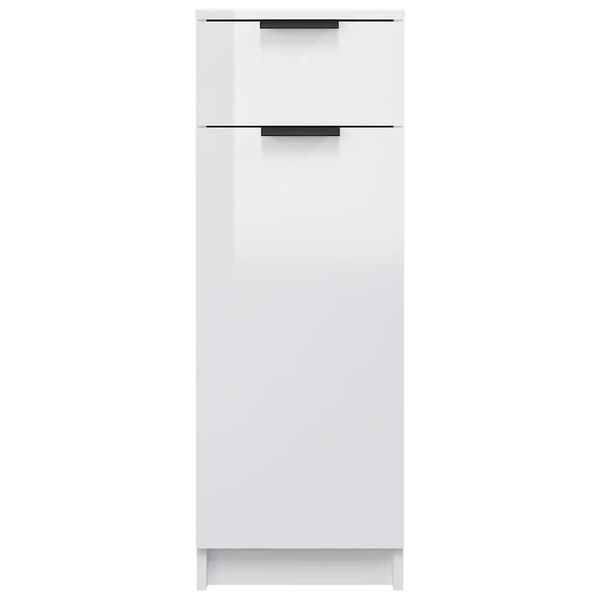 vidaXL Ντουλάπι Μπάνιου Γυαλιστερό Λευκό 32x33,5x90 εκ. Επεξεργ. Ξύλο