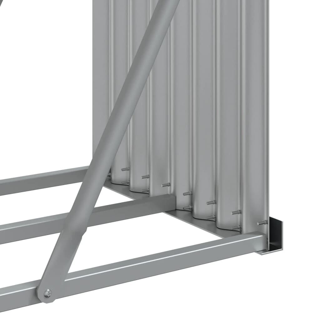vidaXL Ξυλοθήκη Αν. Γκρι 300x45x100 εκ. από Γαλβανισμένο Ατσάλι