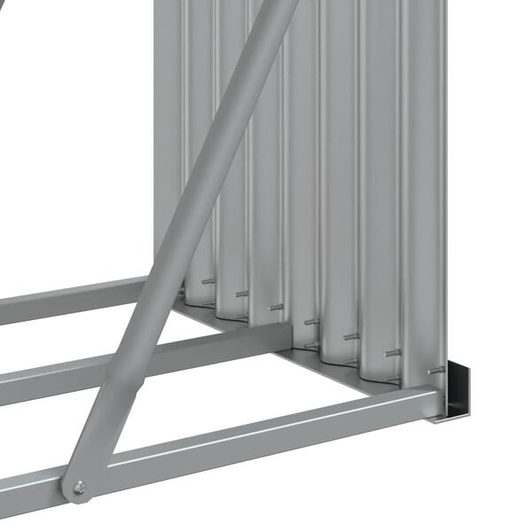 vidaXL Ξυλοθήκη Αν. Γκρι 300x45x100 εκ. από Γαλβανισμένο Ατσάλι