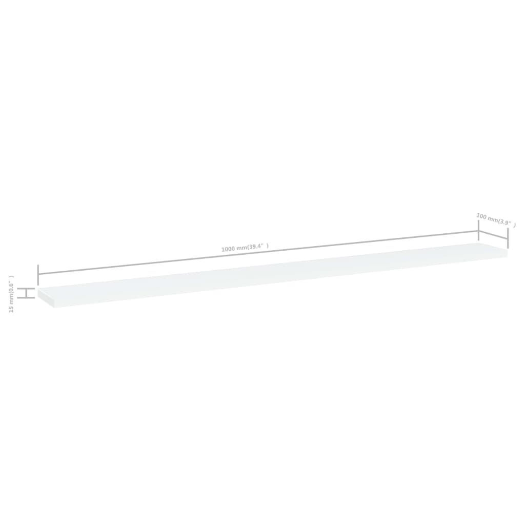vidaXL Ράφια Βιβλιοθήκης 8 τεμ. Λευκά 100x10x1,5 εκ. από Μοριοσανίδα