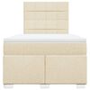 vidaXL Κρεβάτι Boxspring με Στρώμα Κρεμ 120x190 εκ. Υφασμάτινο