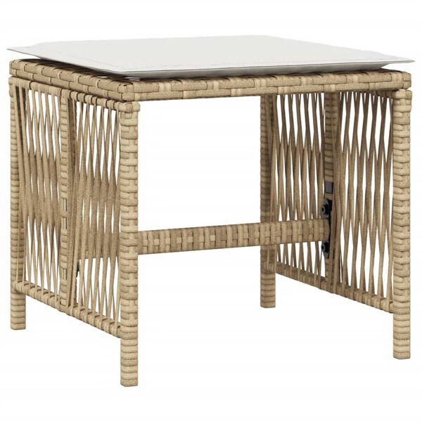 vidaXL Σκαμπό Κήπου 4 τεμ. Μπεζ 41x41x36 εκ. Συνθ. Ρατάν με Μαξιλάρια