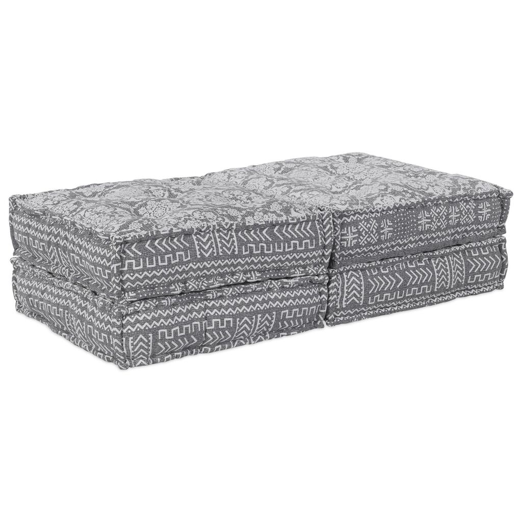 vidaXL Καναπές Pouffe Modular 2 Θέσεων Αλλάζει Σχήμα Ανοιχτό Γκρι Υφασμάτινος