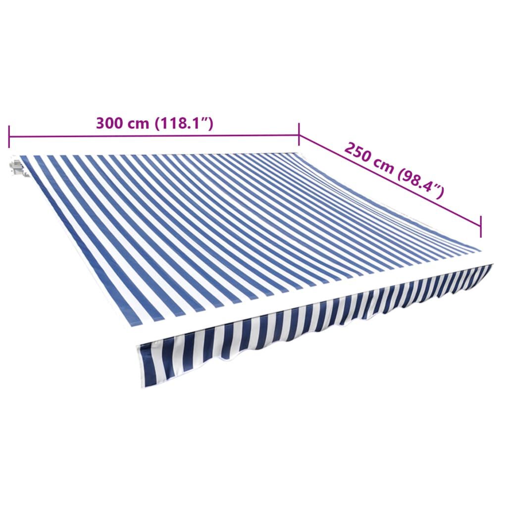vidaXL Τεντόπανο Μπλε & Λευκό 3 x 2,5 μ. Καραβόπανο (Χωρίς Πλαίσιο)