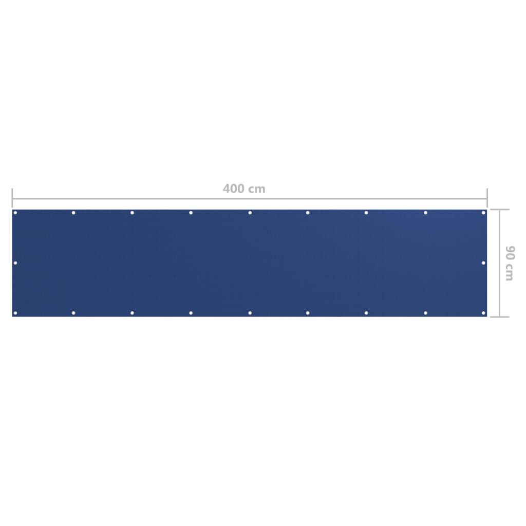vidaXL Διαχωριστικό Βεράντας Μπλε 90 x 400 εκ. Ύφασμα Oxford