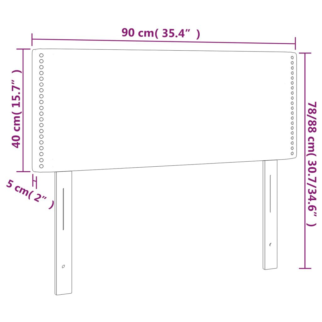 vidaXL Κεφαλάρι Κρεβατιού Σκούρο Γκρι 90x5x78/88 εκ. Βελούδινο