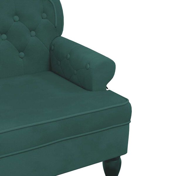 vidaXL Παγκάκι με Πλάτη Σκούρο Πράσινο 119,5x64,5x75 εκ. Βελούδινο