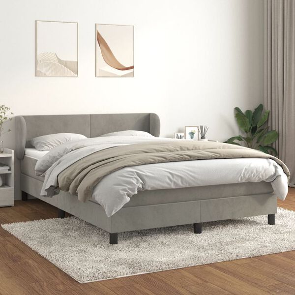 vidaXL &Kappa;&rho;&epsilon;&beta;ά&tau;&iota; Boxspring &mu;&epsilon; &Sigma;&tau;&rho;ώ&mu;&alpha; &Alpha;&nu;&omicron;&iota;&chi;&tau;ό &Gamma;&kappa;&rho;&iota; 140x200 &epsilon;&kappa;. &Beta;&epsilon;&lambda;&omicron;ύ&delta;&iota;&nu;&omicron;