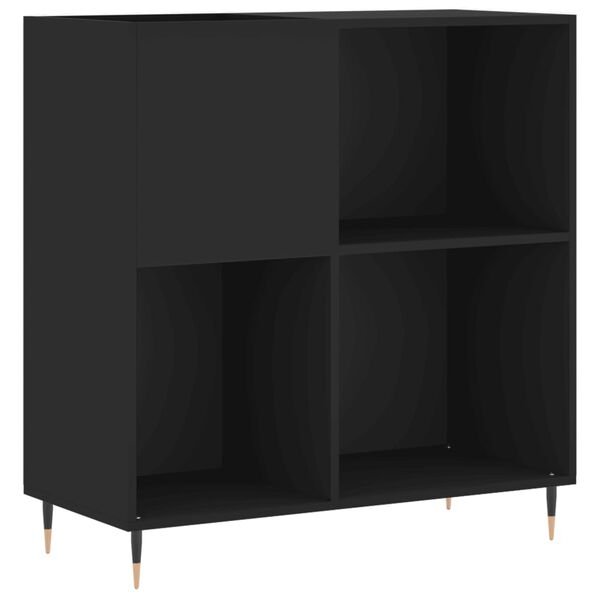 vidaXL Δισκοθήκη Μαύρη 84,5 x 38 x 89 εκ. από Επεξεργασμένο Ξύλο