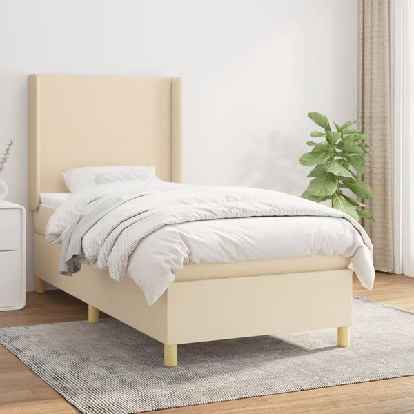 vidaXL &Kappa;&rho;&epsilon;&beta;ά&tau;&iota; Boxspring &mu;&epsilon; &Sigma;&tau;&rho;ώ&mu;&alpha; &Kappa;&rho;&epsilon;&mu; 90x200 &epsilon;&kappa;.&Upsilon;&phi;&alpha;&sigma;&mu;ά&tau;&iota;&nu;&omicron;
