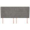 vidaXL Κεφαλάρι με Πτερύγια Ανοιχτό Γκρι 183x23x118/128 εκ. Βελούδινο