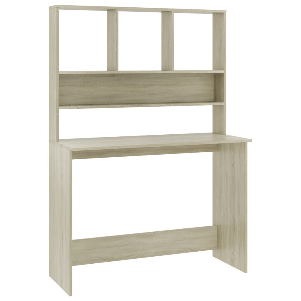 vidaXL Γραφείο με Ράφια Sonoma Δρυς 110x45x157 εκ. από Μοριοσανίδα