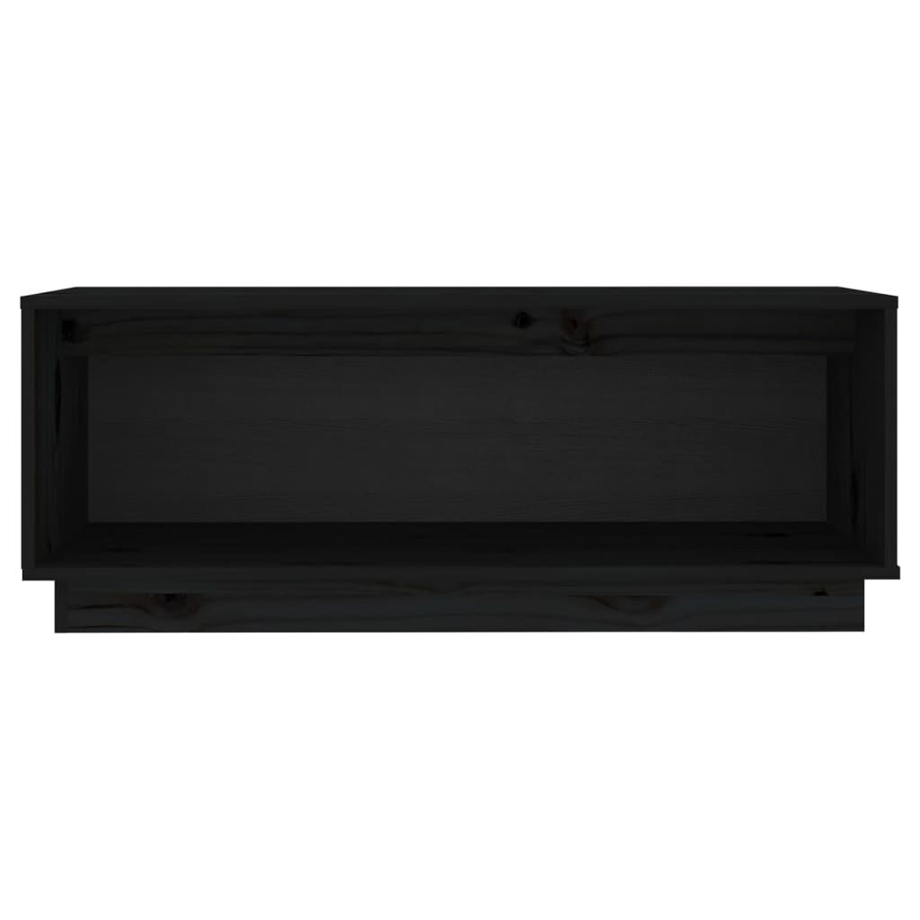 vidaXL Έπιπλο Τηλεόρασης Μαύρο 90x35x35 εκ. από Μασίφ Ξύλο Πεύκου