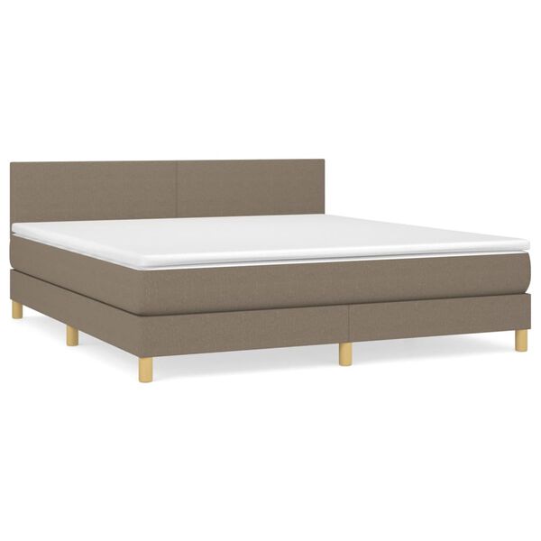 vidaXL &Kappa;&rho;&epsilon;&beta;ά&tau;&iota; Boxspring &mu;&epsilon; &Sigma;&tau;&rho;ώ&mu;&alpha; Taupe 180x200 &epsilon;&kappa;. &Upsilon;&phi;&alpha;&sigma;&mu;ά&tau;&iota;&nu;&omicron;