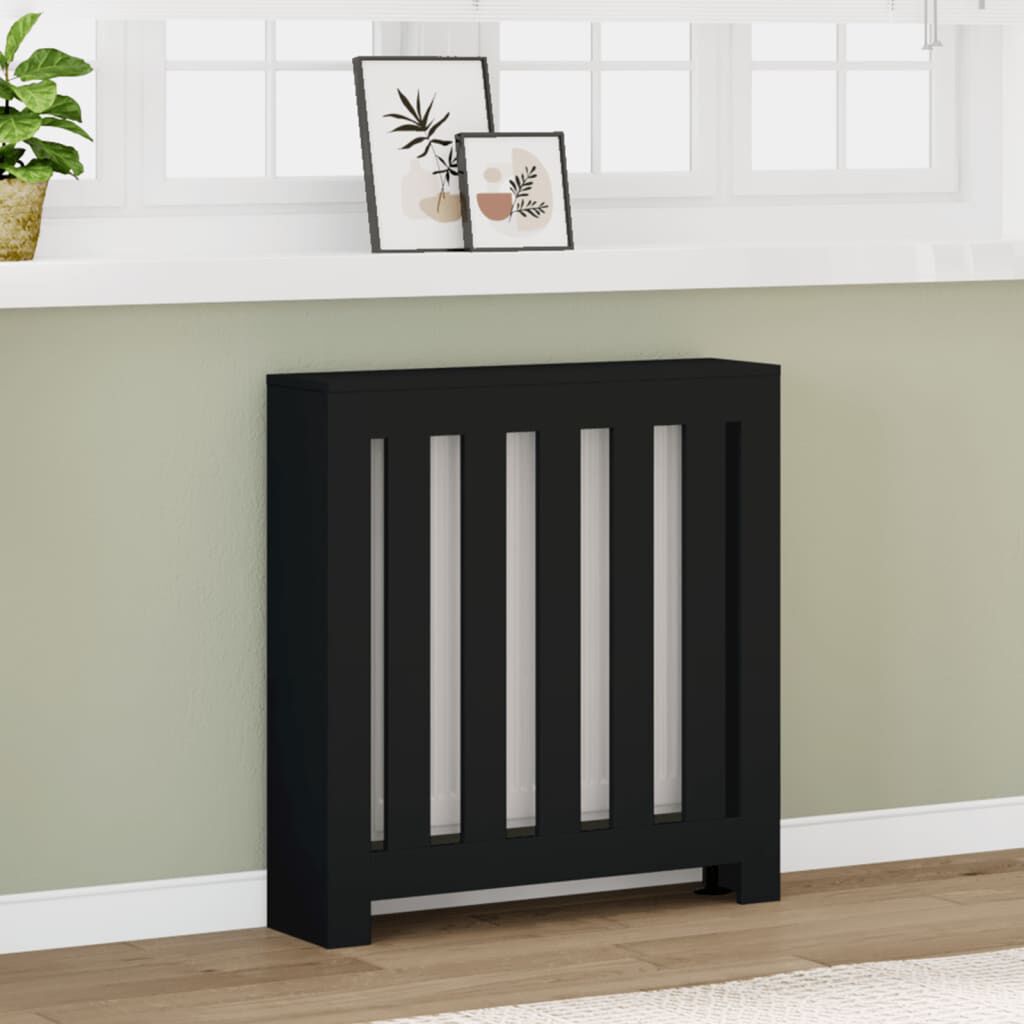 vidaXL Κάλυμμα Καλοριφέρ Μαύρο 78x20x82 εκ. από Επεξεργασμένο Ξύλο