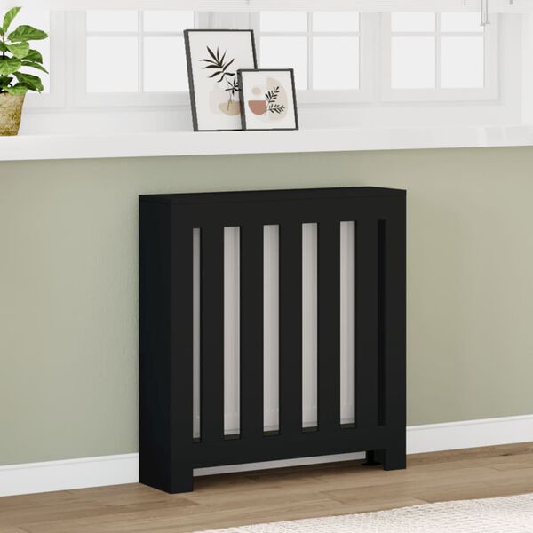 vidaXL Κάλυμμα Καλοριφέρ Μαύρο 78x20x82 εκ. από Επεξεργασμένο Ξύλο