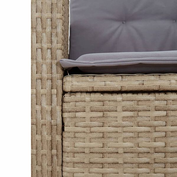 vidaXL Σετ Τραπεζαρίας Κήπου 9τεμ. Μικτό Μπεζ Συνθ. Ρατάν με Μαξιλάρια