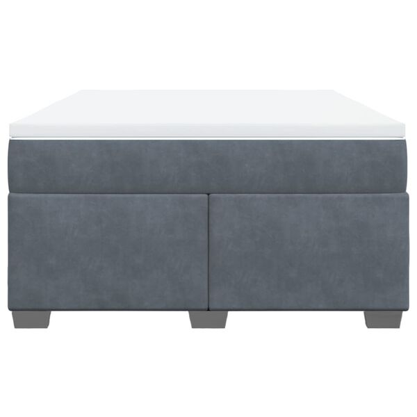 vidaXL Κρεβάτι Boxspring με Στρώμα Σκούρο Γκρι 160x200 εκ. Βελούδινο