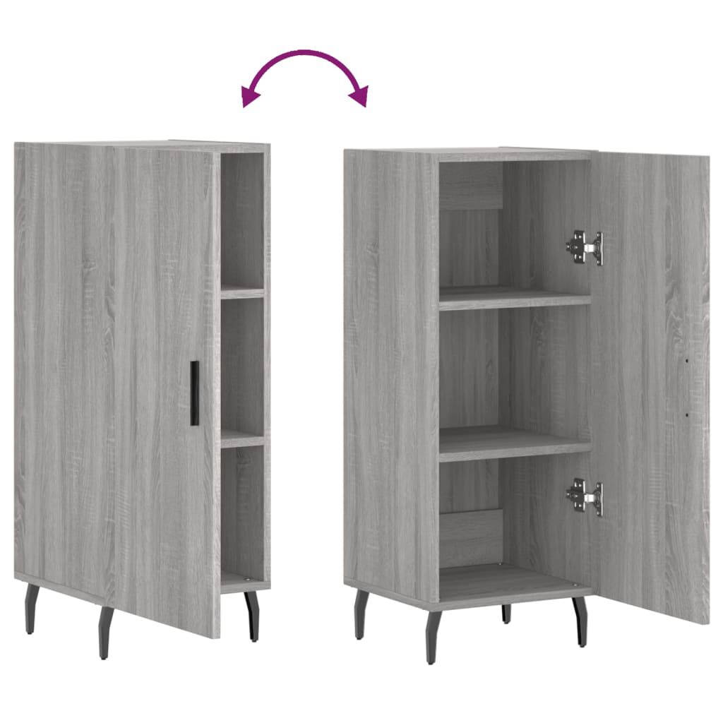 vidaXL Ντουλάπι Γκρι Sonoma 34,5x34x90 εκ. από Επεξεργασμένο Ξύλο