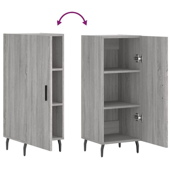 vidaXL Ντουλάπι Γκρι Sonoma 34,5x34x90 εκ. από Επεξεργασμένο Ξύλο