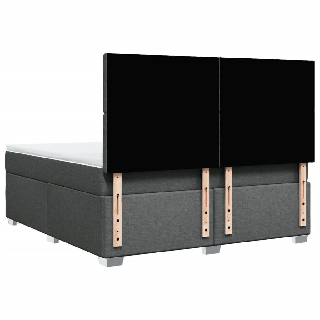 vidaXL Κρεβάτι Boxspring με Στρώμα Σκούρο Γκρι 180x200 εκ Υφασμάτιν