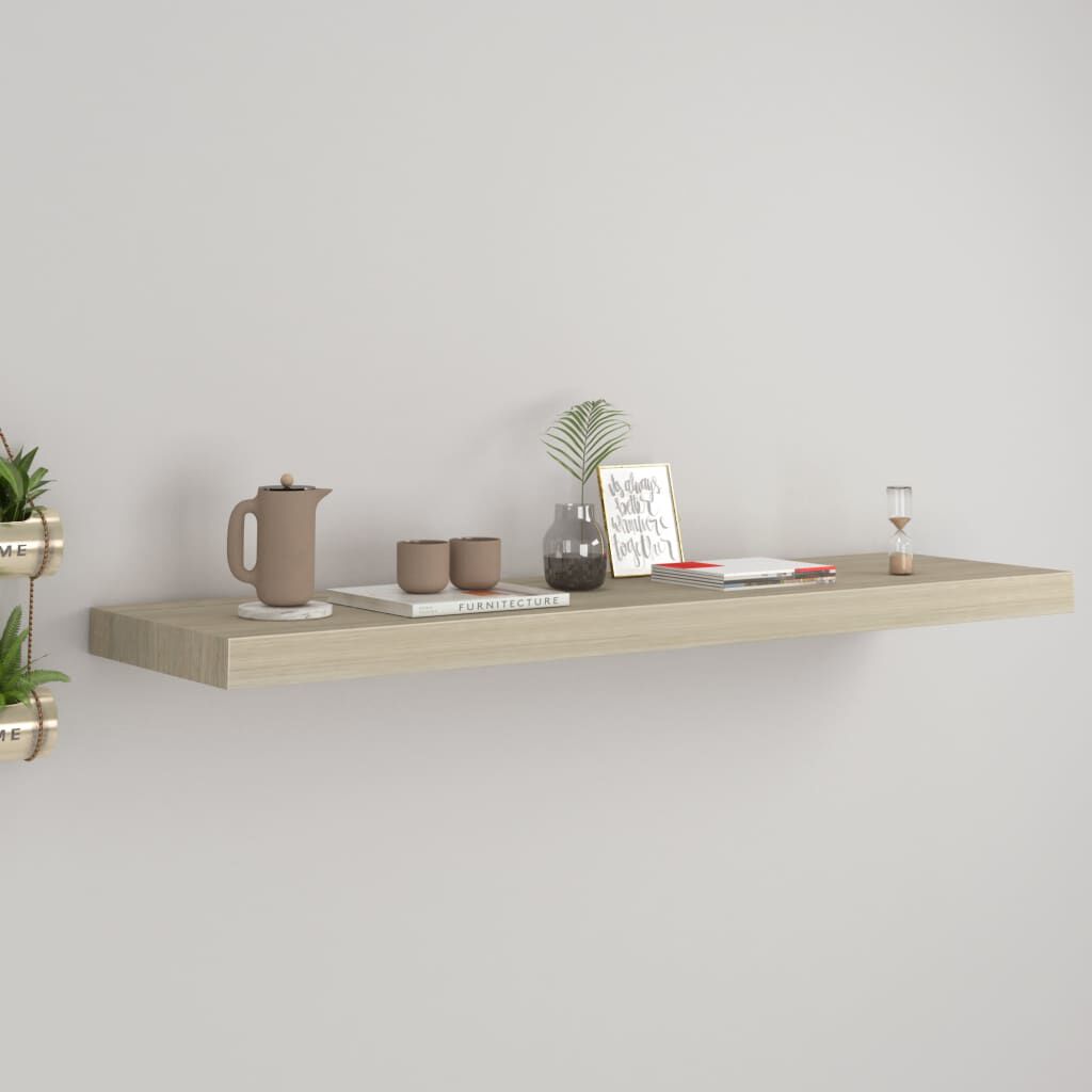 vidaXL Ράφι Τοίχου Χρώμα Δρυός 90x23,5x3,8 εκ. MDF