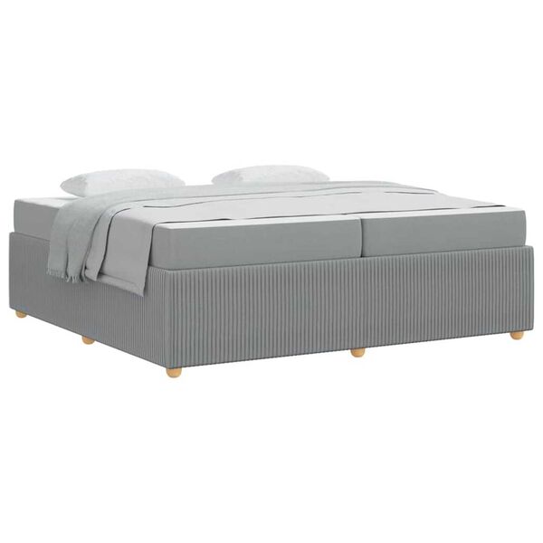 vidaXL Σκελετός Κρεβατιού Άλλο Ανοιχτό γκρι 200 x 200 cm ύφασμα