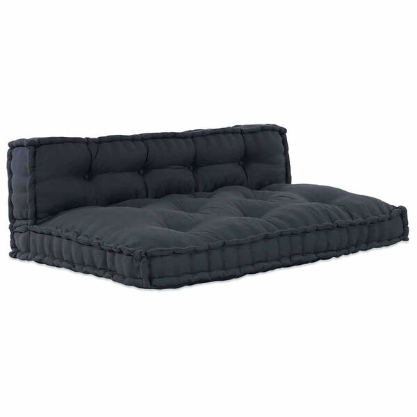 vidaXL Μαξιλάρι για καναπέ παλέτας 2 pcs Ανθρακί ύφασμα