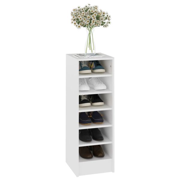 vidaXL Παπουτσοθήκη Λευκή 31,5 x 35 x 90 εκ. από Επεξ. Ξύλο