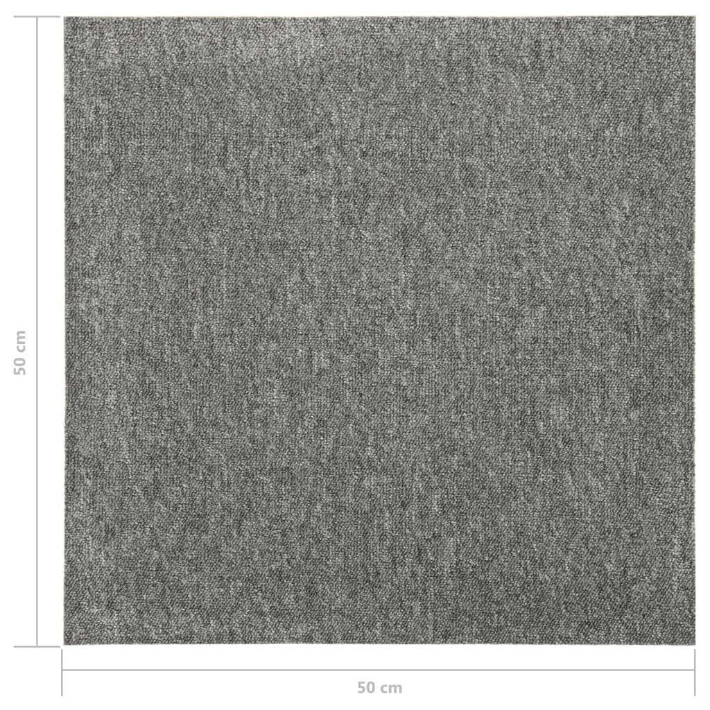 vidaXL Μοκέτα Πλακάκι 20 τεμ. Γκρι 5 μ² 50x50 εκ.