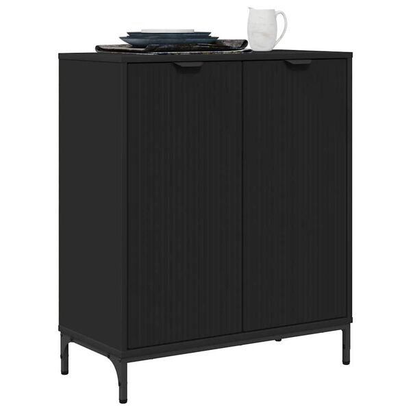 vidaXL Πλαϊνό γραφείο Μαύρο 69.5 x 33 x 82 εκ. Επεξεργασμένο ξύλο