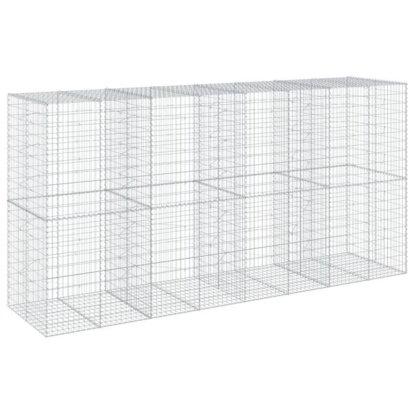 vidaXL Συρματοκιβώτιο με Κάλυμμα 400x100x200εκ από Γαλβανισμένο Χάλυβα