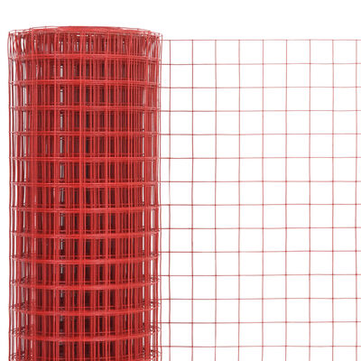 vidaXL Συρματόπλεγμα Τετράγωνο Κόκκινο 25x1,5 μ. Ατσάλι Επικάλυψη PVC